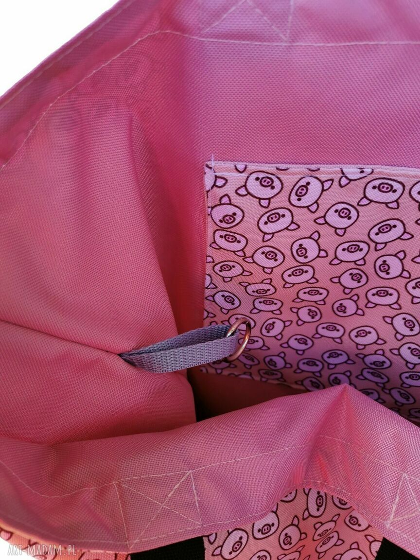 Duża torba shopper wodoodporna XL na ramię ze świnkami