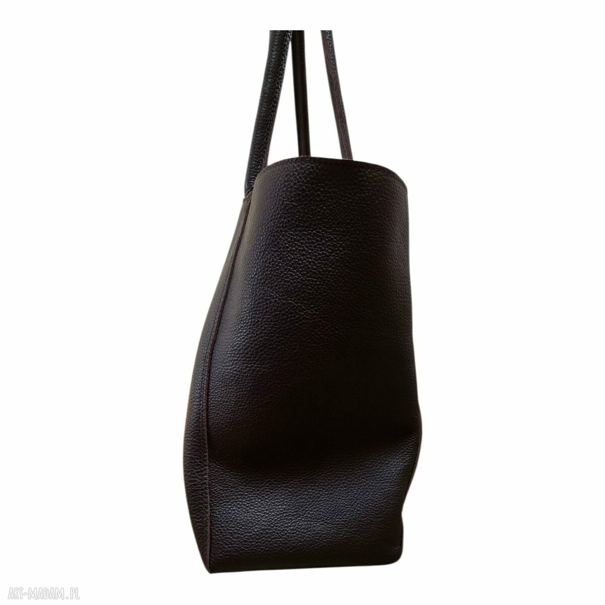 Skórzana shopperka XL Chocolate Dark - handmade z włoskiej skóry
