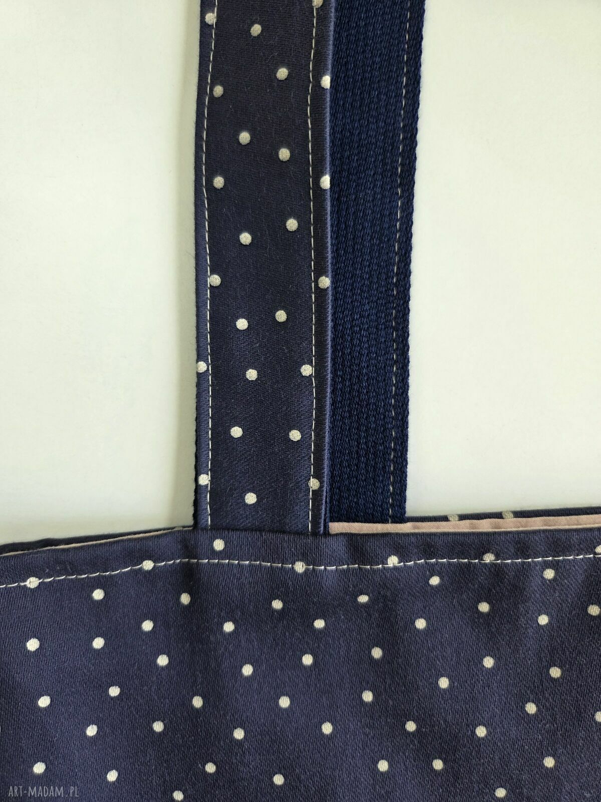 Torba shopper granatowa - handmade na zakupy dla Ciebie i na prezent