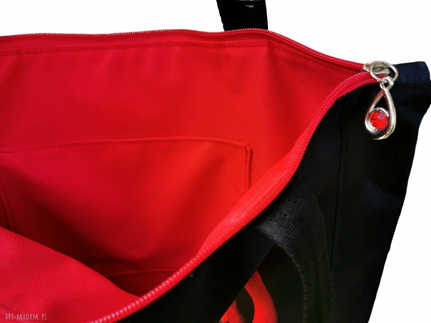 Duża torba shopper wodoodporna z flamingami na ramię