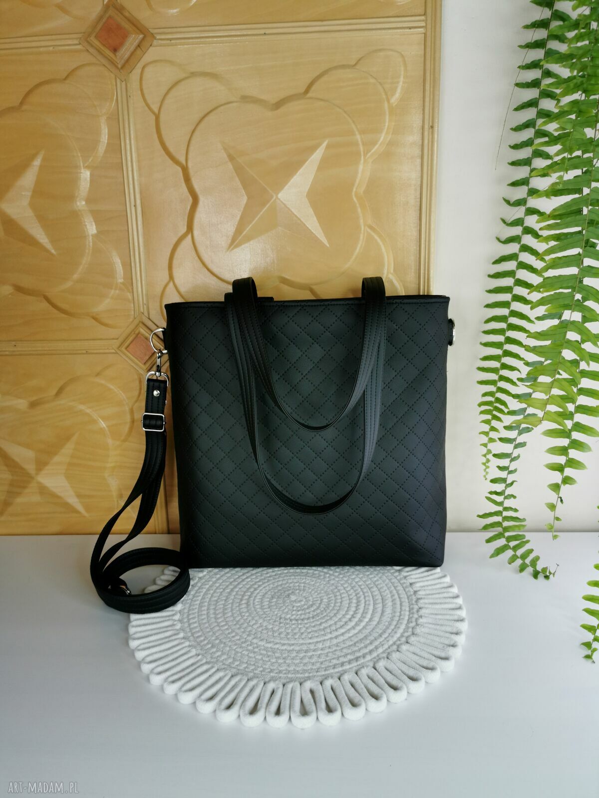 Kwiatowa torebka shopper handmade z kosmetyczką i portfelikiem