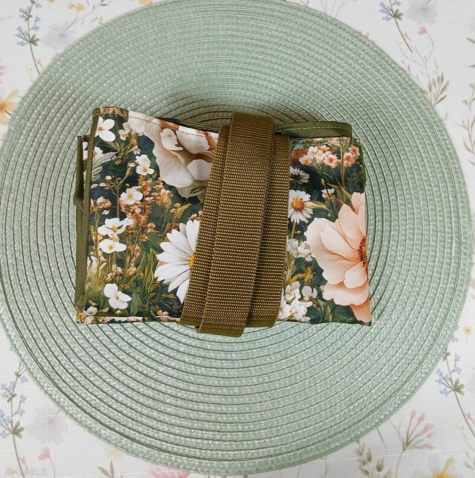 Pojemna torba shopper w kwiaty na zakupy
