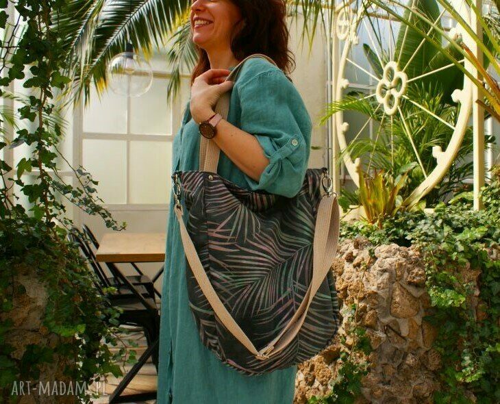Klasiks welur palmy shopper torba torebka vegan shopperka lato
