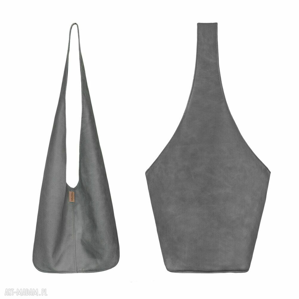 Short Boogi Bag - torba w stylu boho na ramię, grafitowa, przecierana