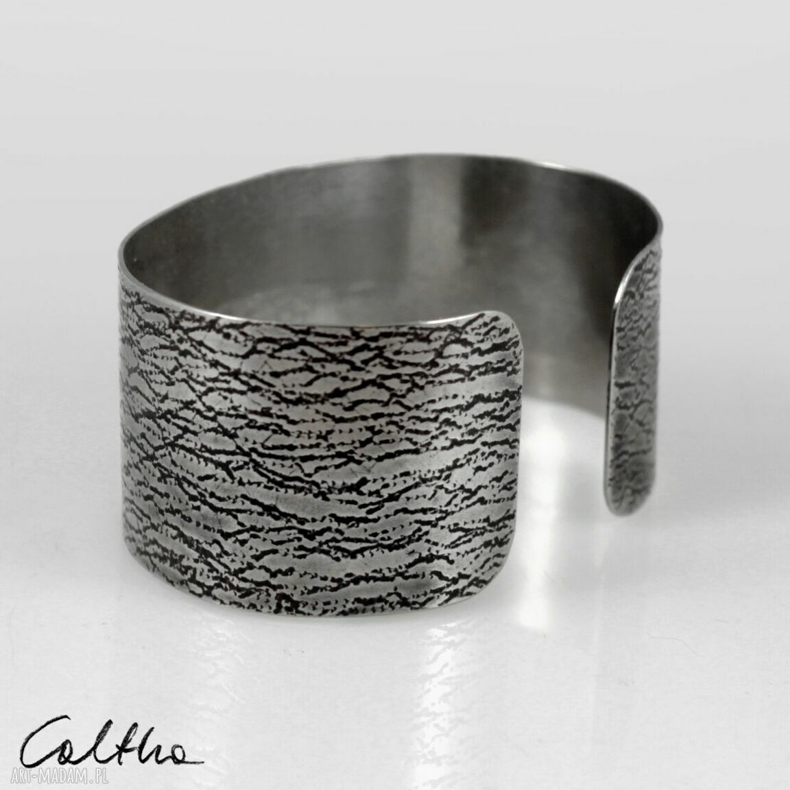 Siatka - metalowa bransoleta w srebrze (1801 -03) OOAK, regulowana