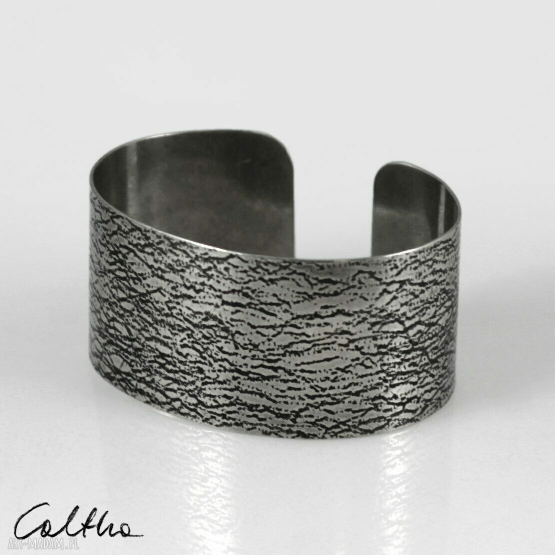Siatka - metalowa bransoleta w srebrze (1801 -03) OOAK, regulowana