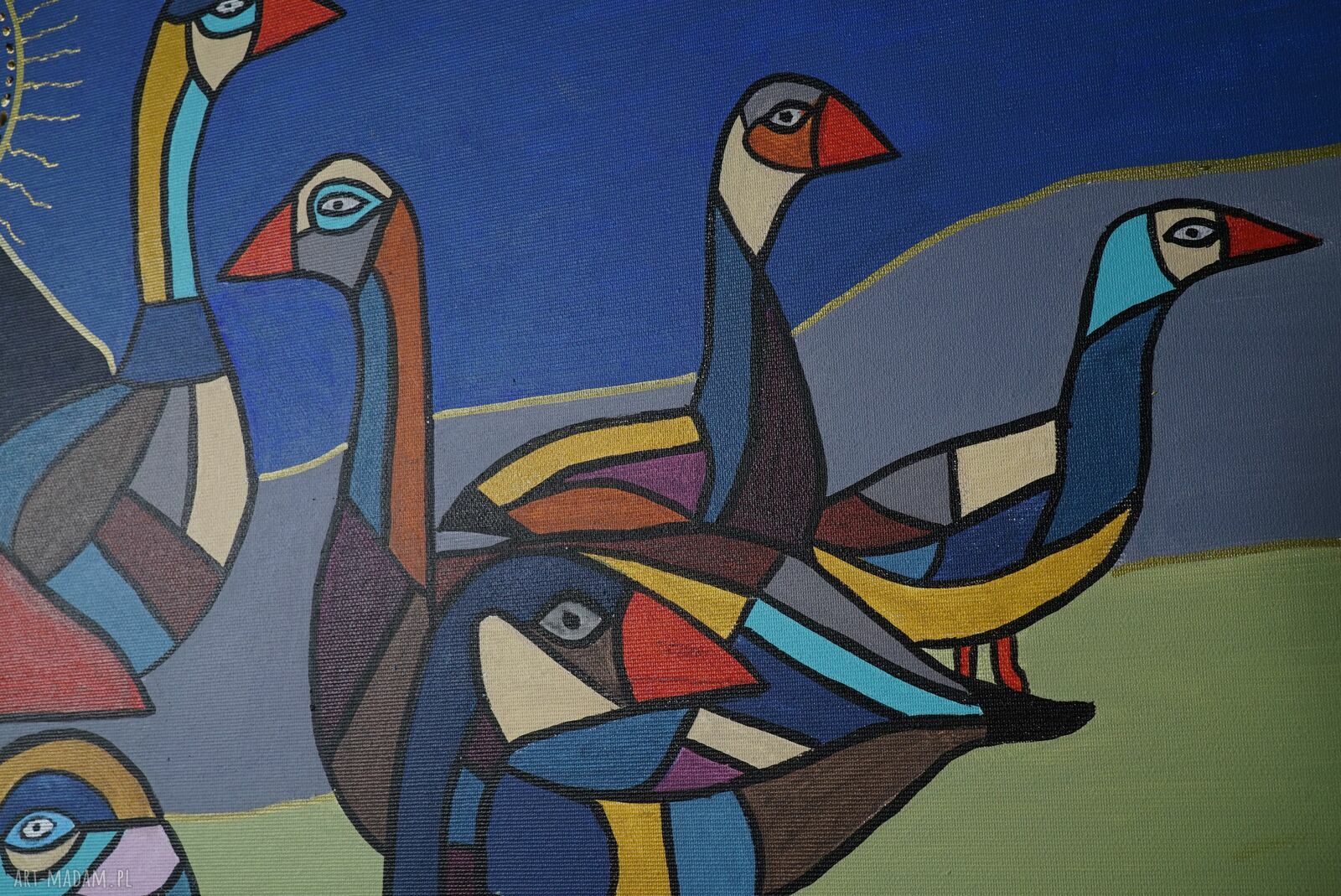 Sielsko i anielsko 5 - obraz na płótnie 100x100 cm z farb akrylowych