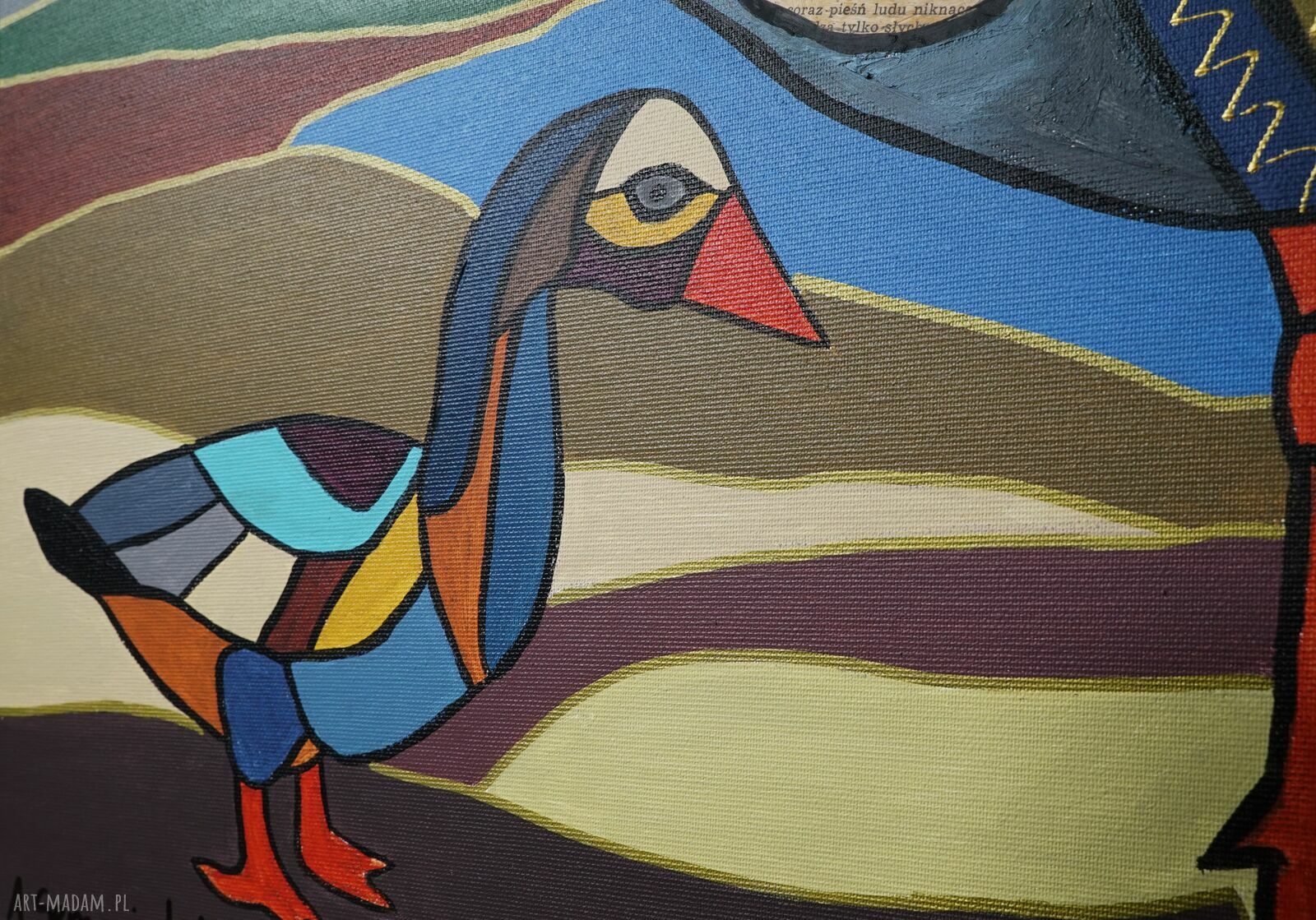 Sielsko i anielsko 5 - obraz na płótnie 100x100 cm z farb akrylowych