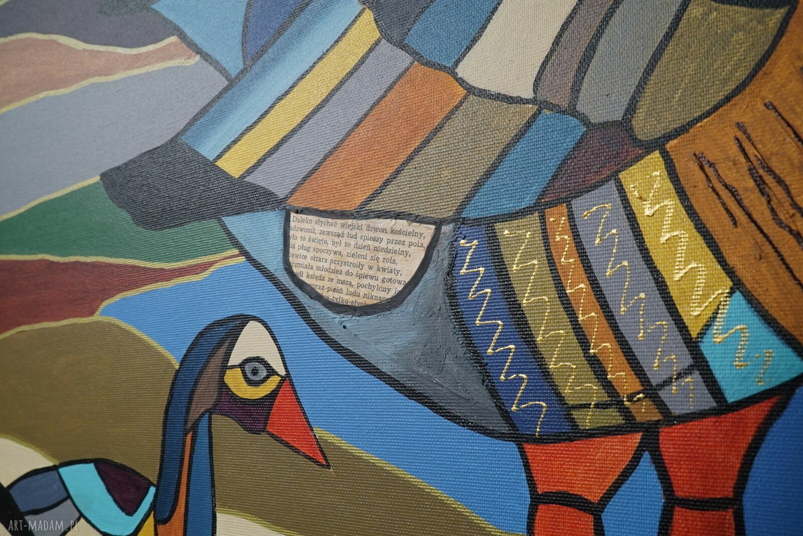 Sielsko i anielsko 5 - obraz na płótnie 100x100 cm z farb akrylowych