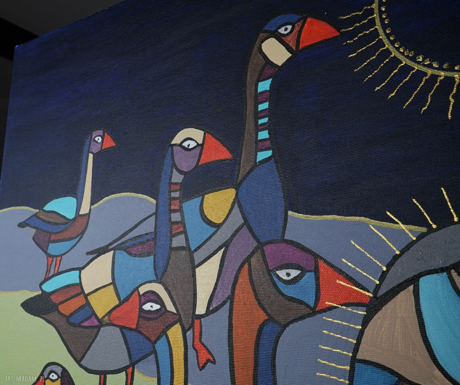 Sielsko i anielsko 5 - obraz na płótnie 100x100 cm z farb akrylowych