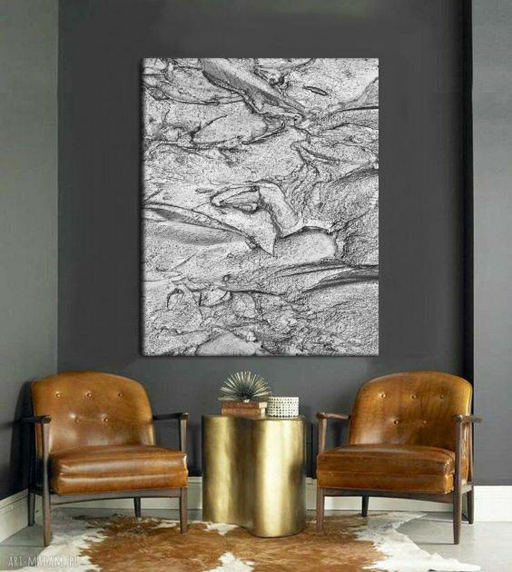 Silver Rock - wielkoformatowy obraz z metalicznym wykończeniem 100x150 cm