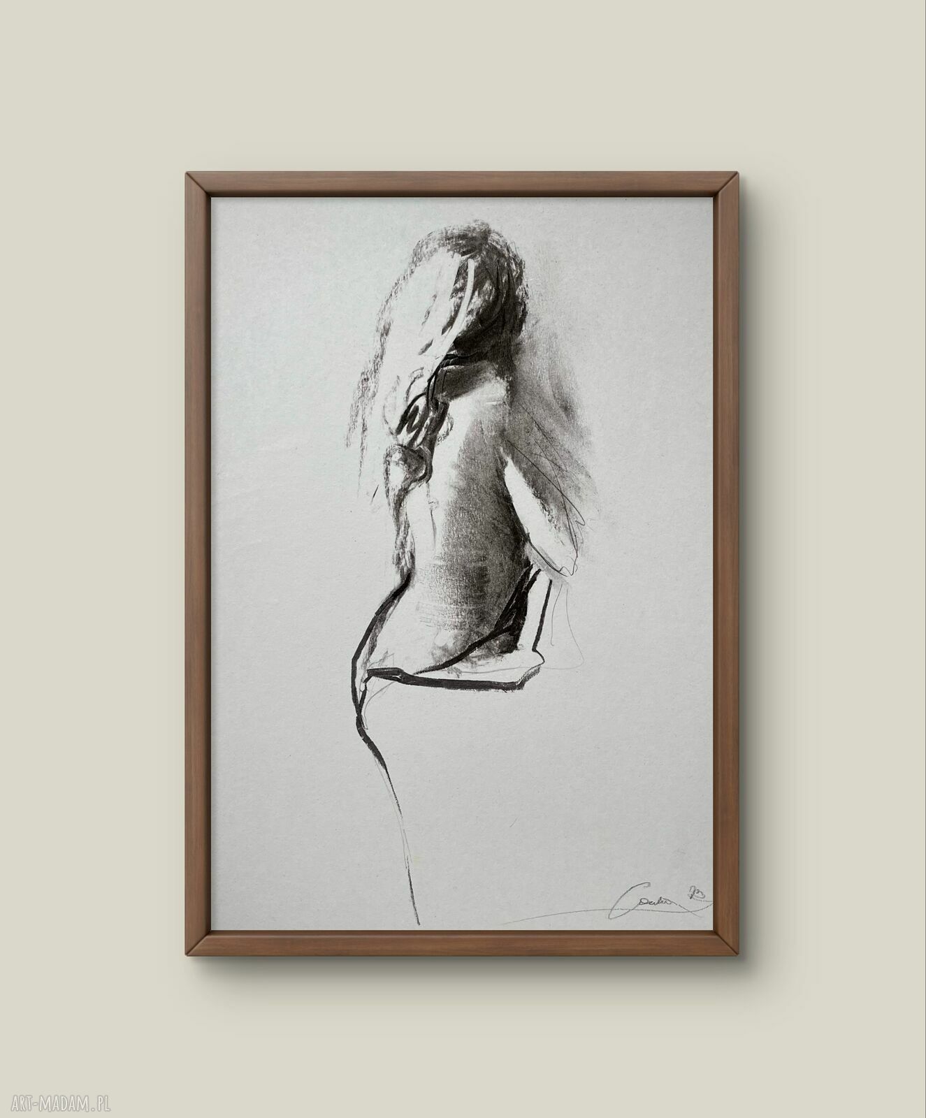Simple Louka - duży obraz kobieta 60x90 cm w kobiecym minimalistycznym stylu