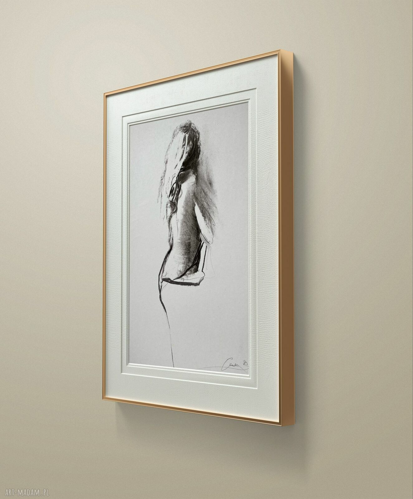 Simple Louka - duży obraz kobieta 60x90 cm w kobiecym minimalistycznym stylu
