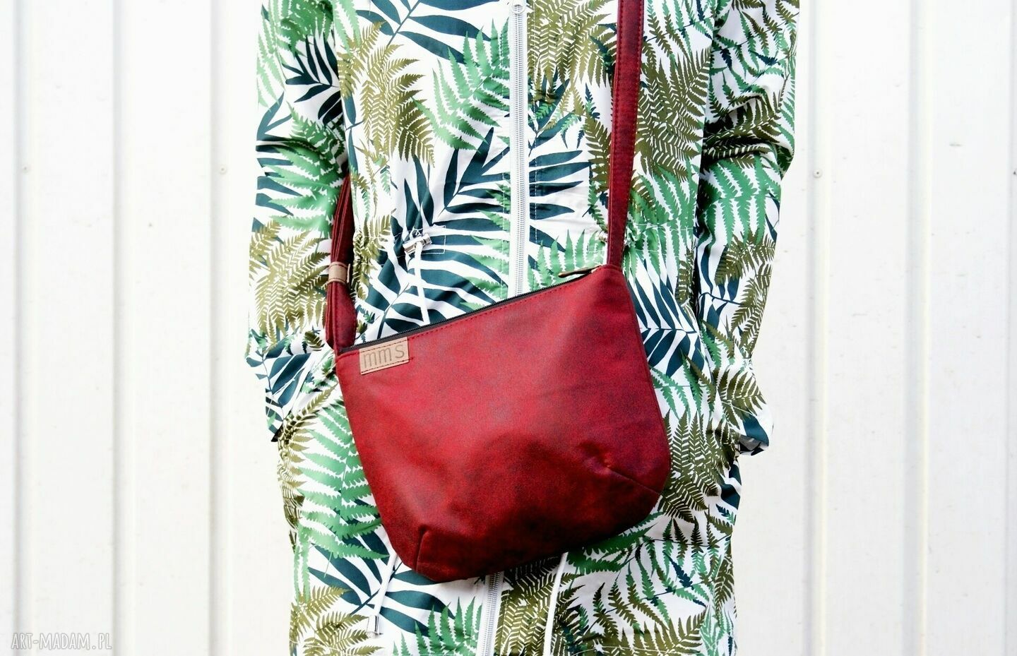 Mini vegan czerwień boho torebka torba simple minimal urocza