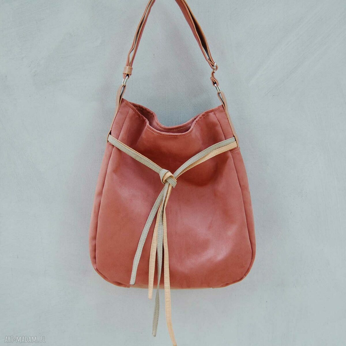 Simply bag - duża torba worek - terracotta