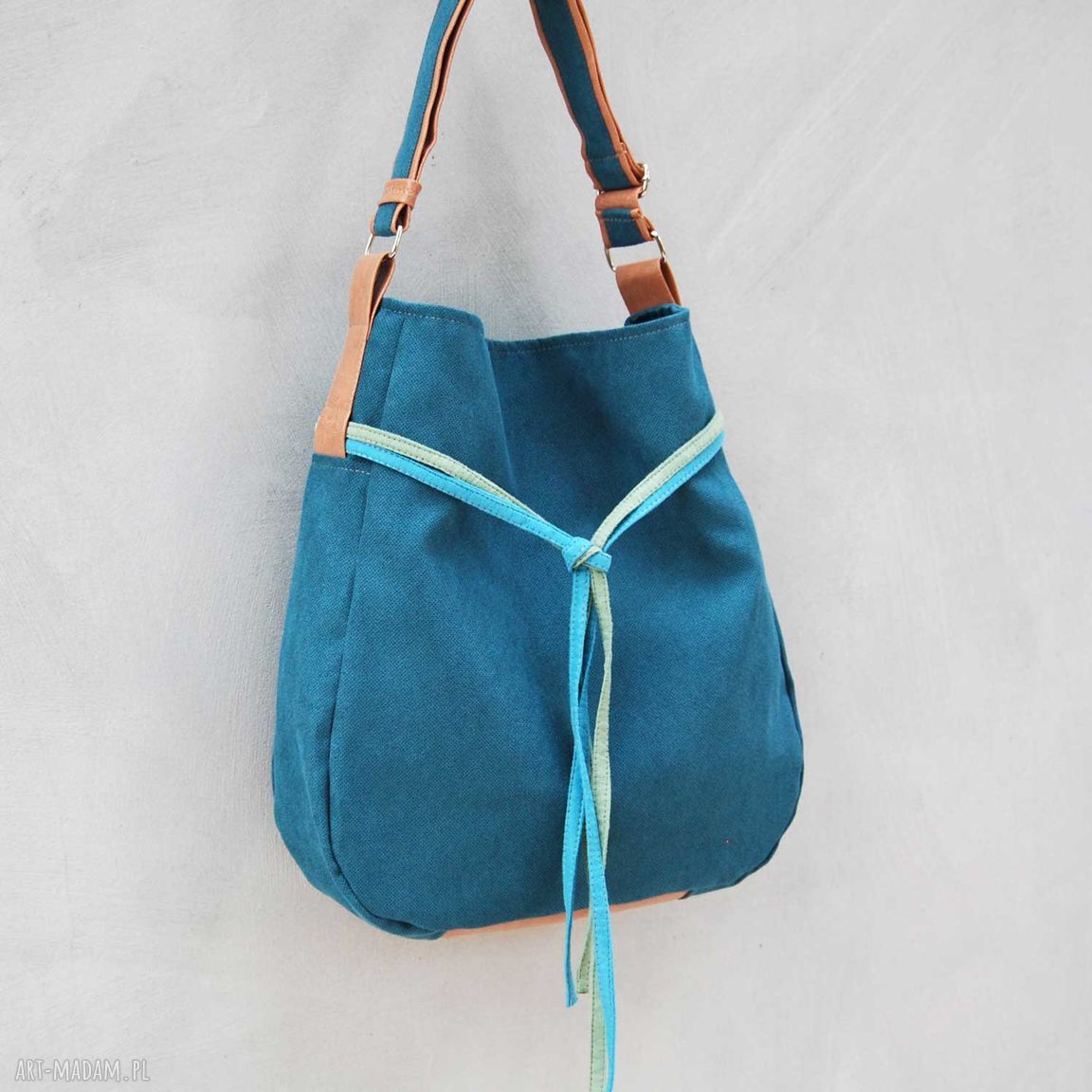 Simply Bag - duża torba worek turkus na ramię