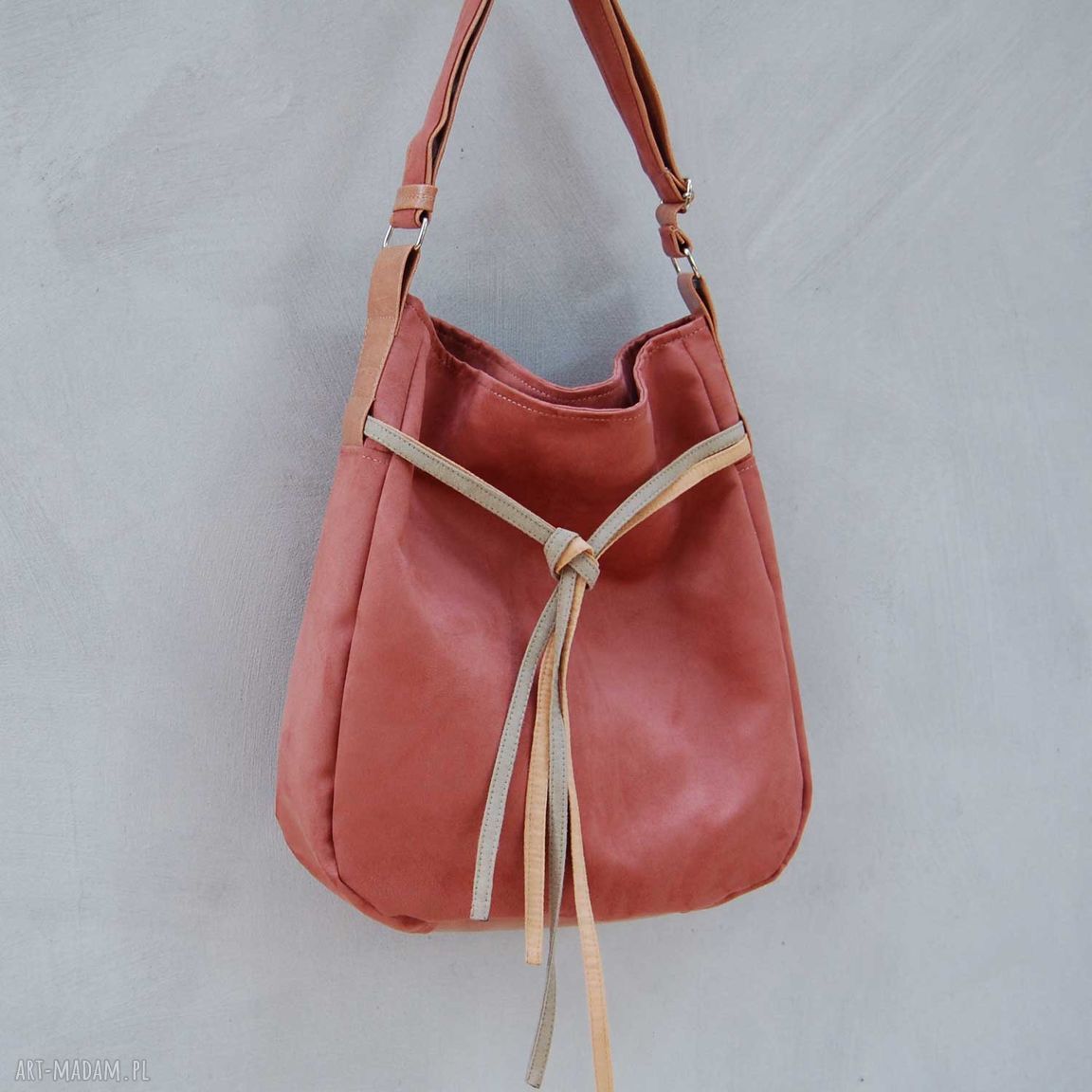 Simply bag - duża torba worek - terracotta