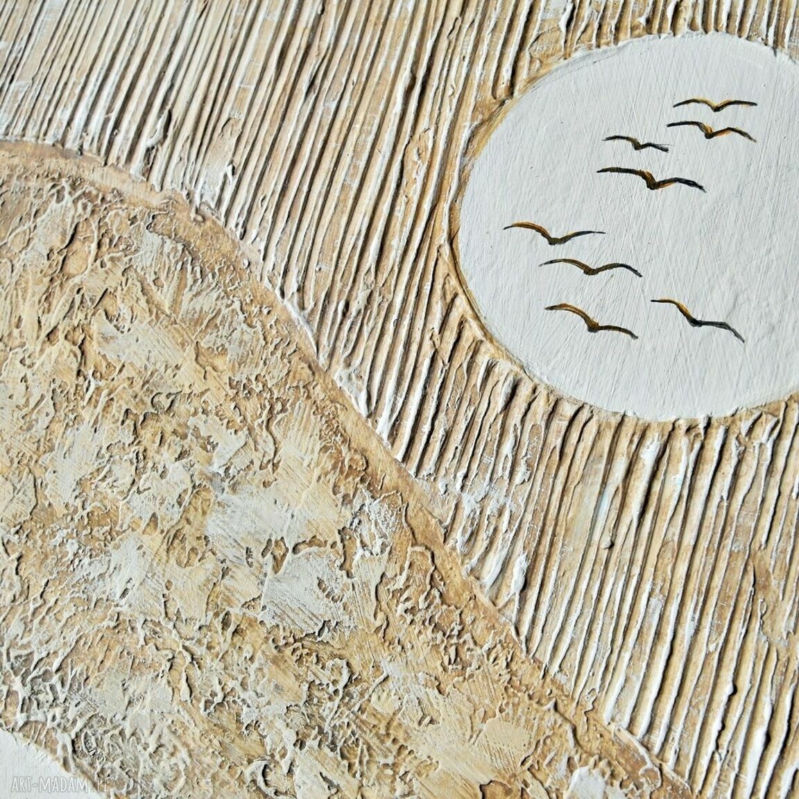 Simply beige - beżowy obraz 70/100 do salonu na płótnie