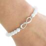 handmade bransoletki simply charm white jade with infinity