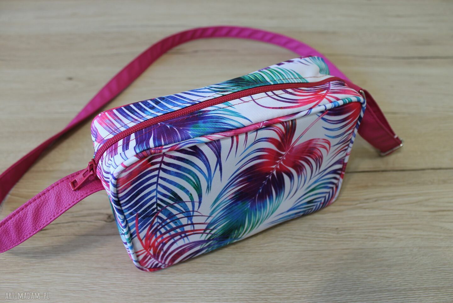 Single Bag - tropikalne liście, wodoodporna torebka na ramię