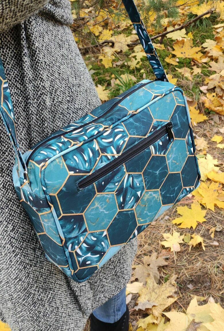 Single Bag - morskie plastry miodu - wodoodporna torebka na ramię