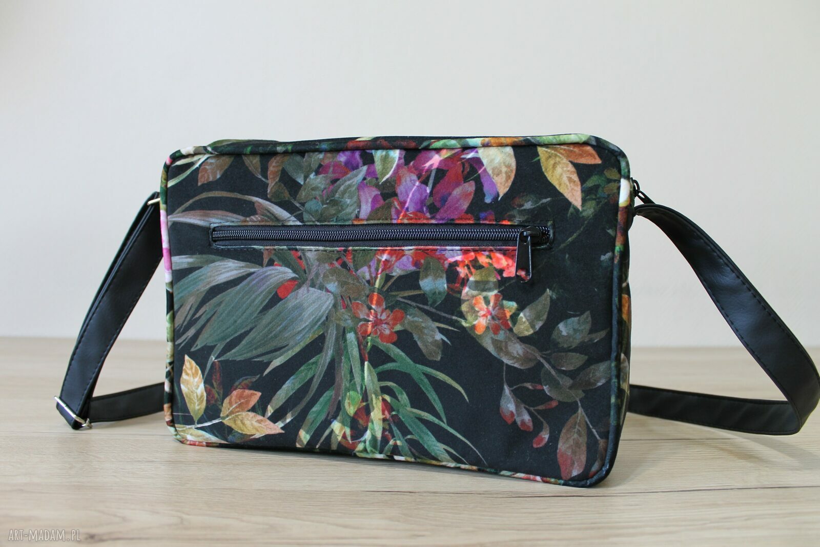 Single Bag mini - tropikalne kwiaty i liście, torebka handmade na ramię