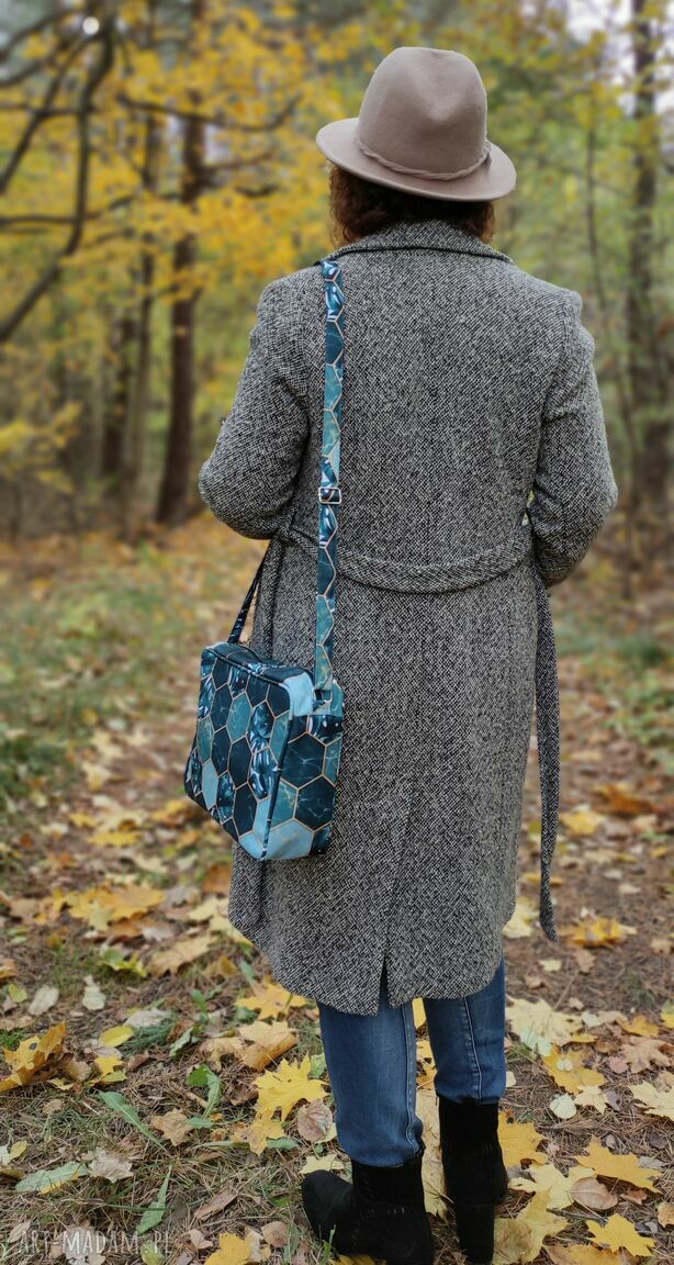 Single Bag - morskie plastry miodu - wodoodporna torebka na ramię