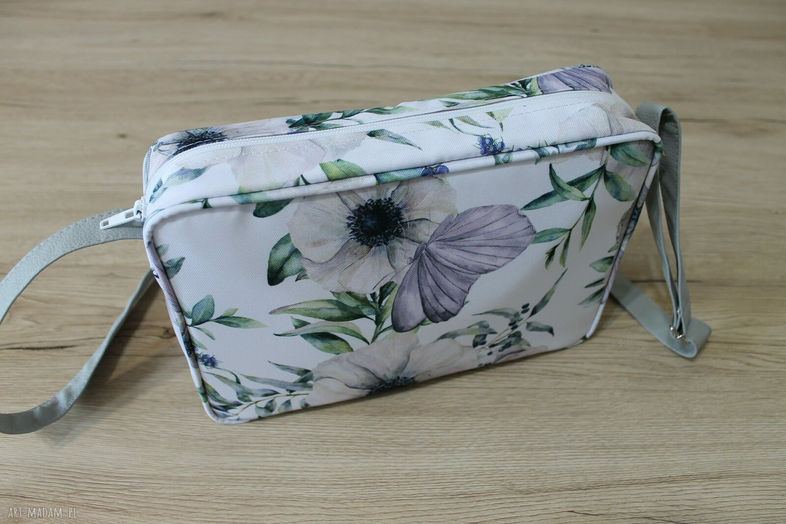 Single Bag - motyl na kwiatach - torebka na ramię handmade