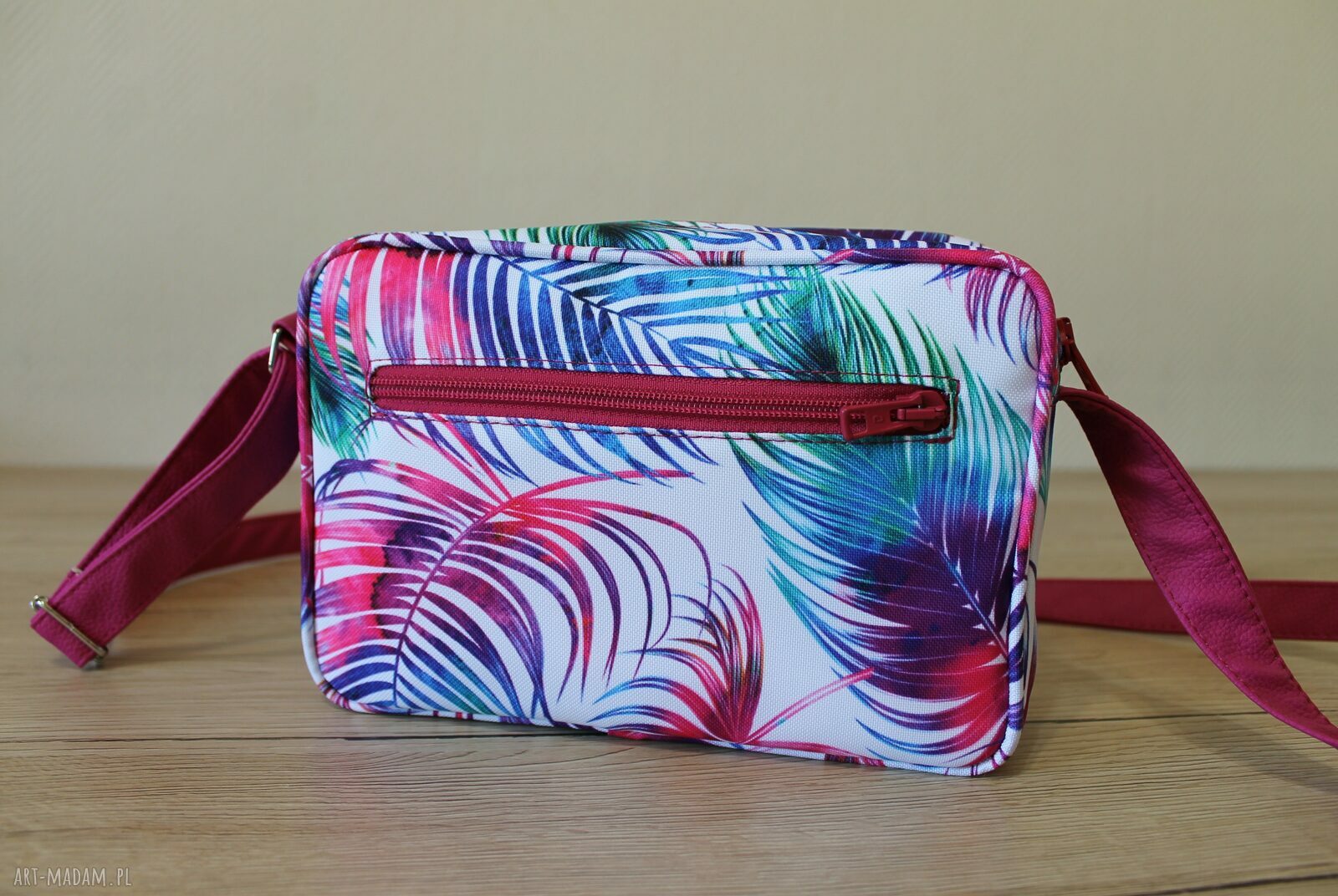 Single Bag - tropikalne liście, wodoodporna torebka na ramię