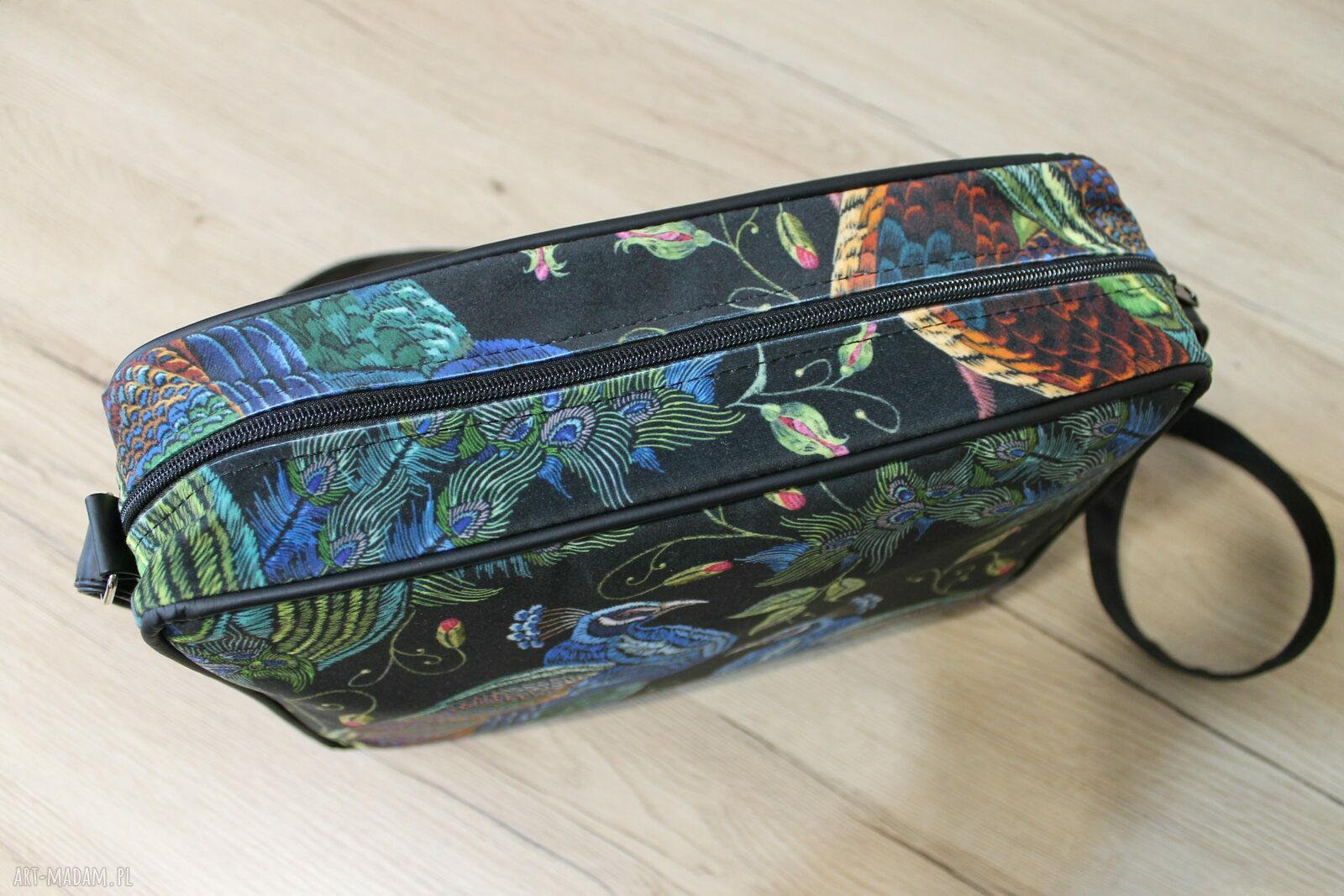 Single Bag - pawie - elegancka torebka na ramię handmade
