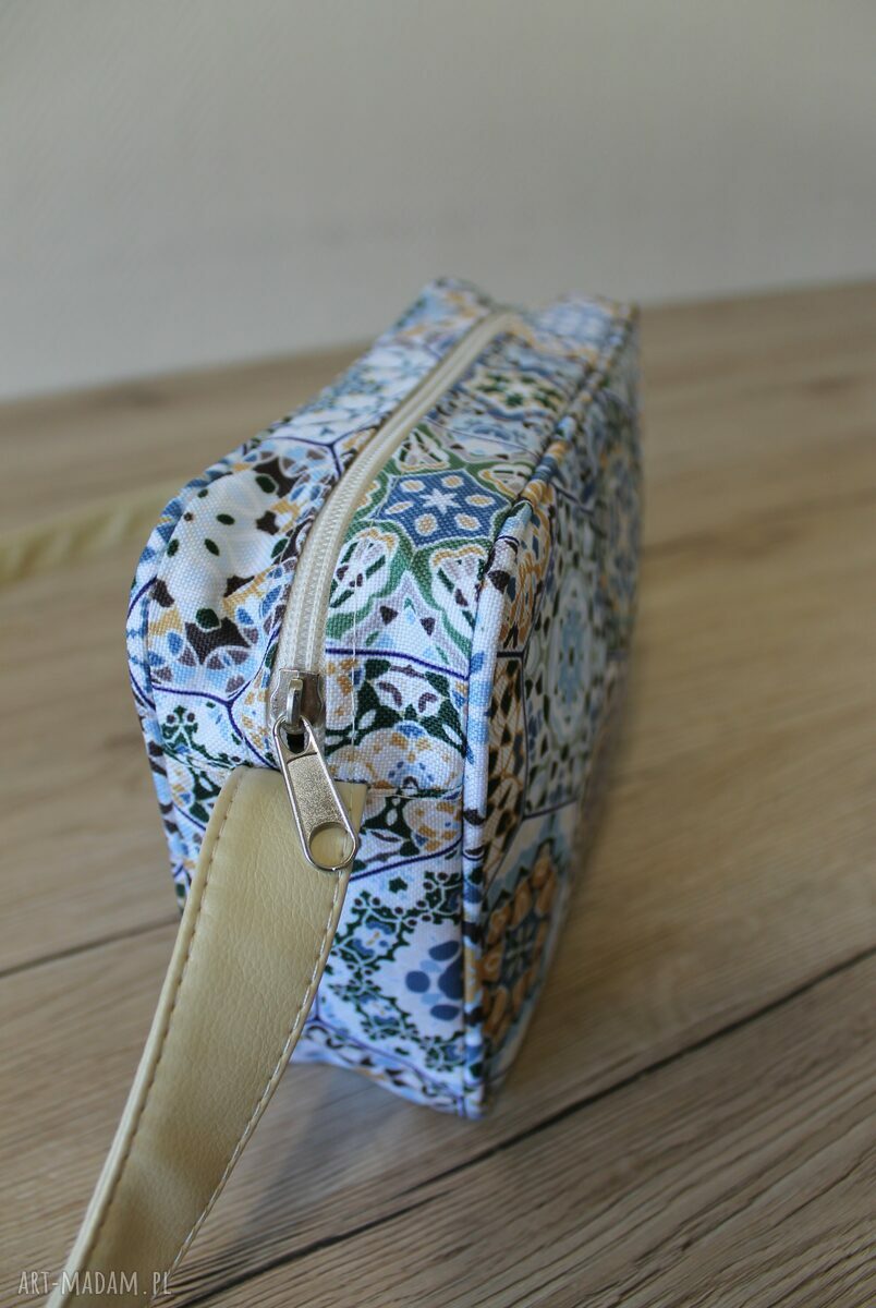 Handmade torebka na ramię Single Bag - beżowe heksagony