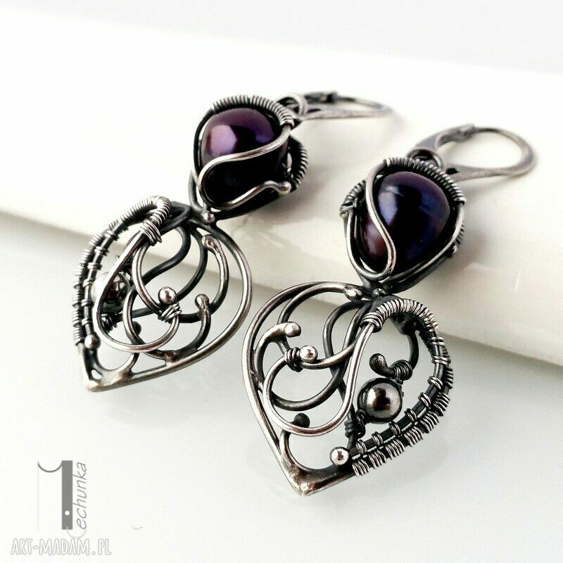 kolczyki: Skadi srebrne kolczyki z perłami Hand Made