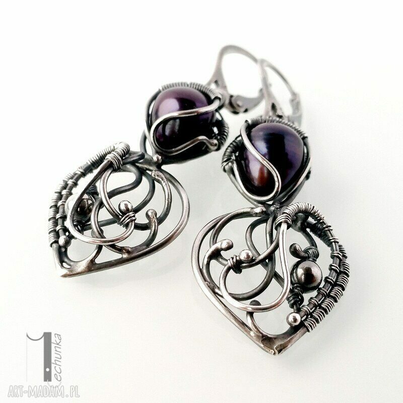 kolczyki: Skadi srebrne kolczyki z perłami Hand Made