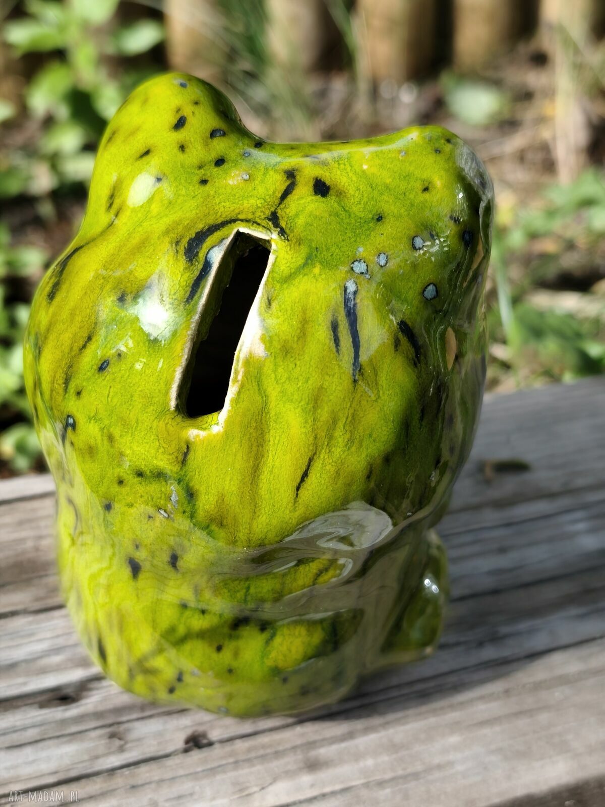 Skarbonka ceramiczna Żaba - prezent dla niej z rękodzieła