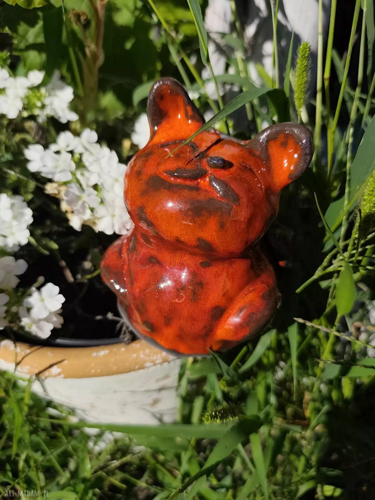 Ceramiczna skarbonka kotek - ręcznie wykonane rękodzieło