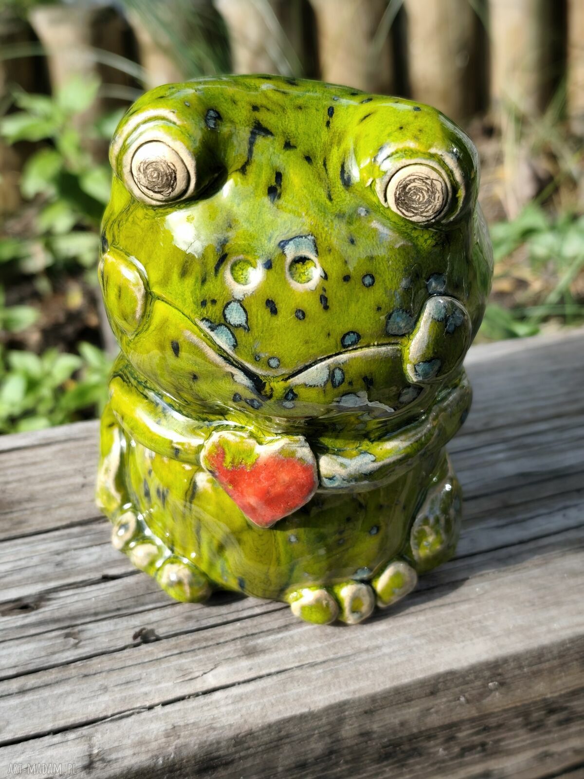 Skarbonka ceramiczna Żaba - prezent dla niej z rękodzieła