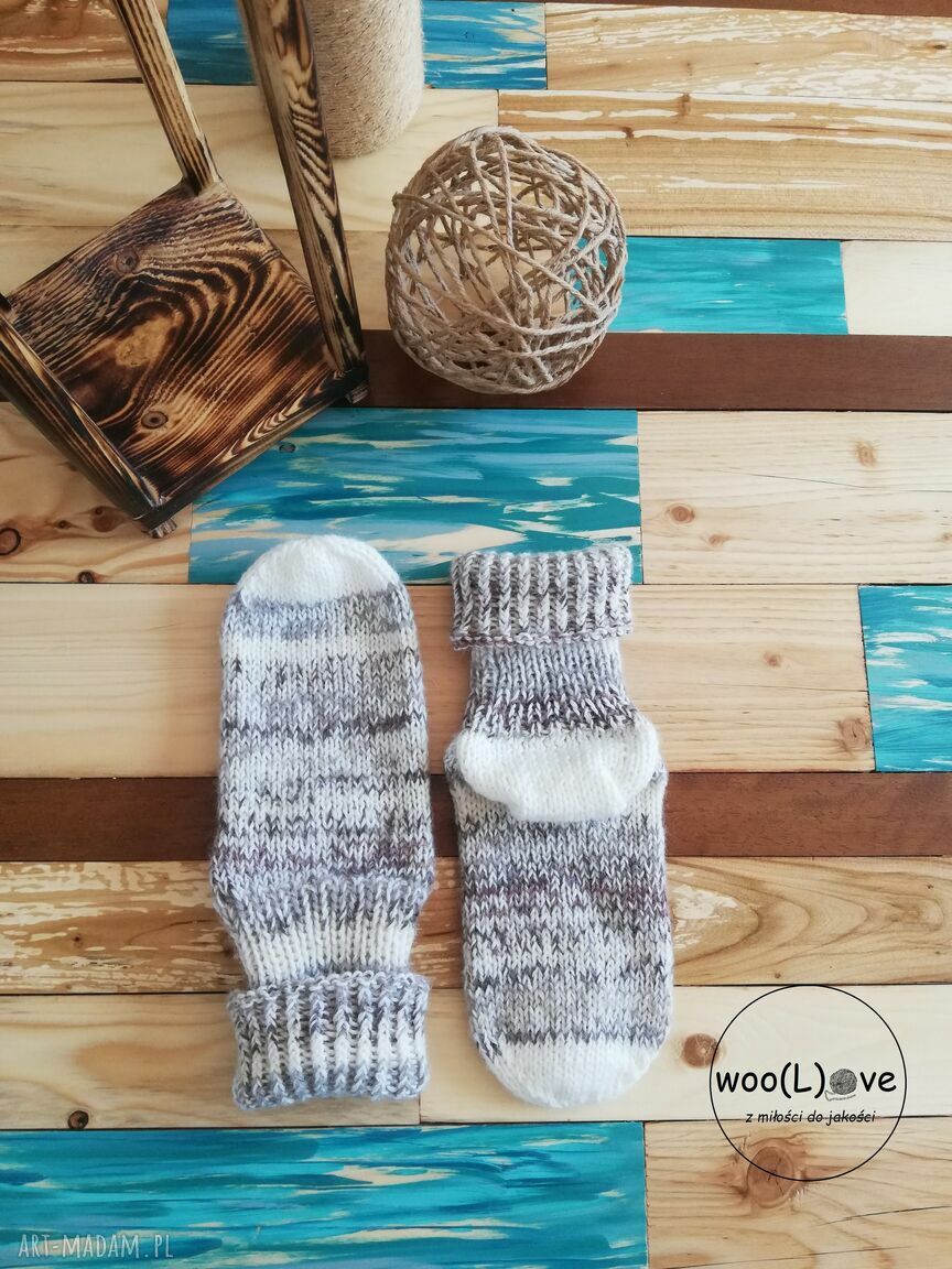 bielizna: skarpeciaki wełniaki MELANŻ ŚCIĄGACZ ECRU/MLECZNA CZEKOLADA (rozmiar 38/39)