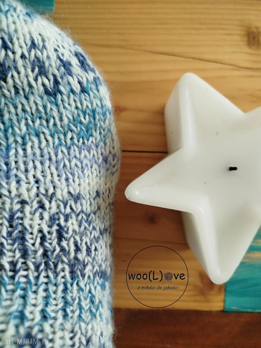 bielizna: skarpeciaki wełniaki MELANŻ ŚCIĄGACZ NABRZEŻE (rozmiar 37/38) Ręcznie