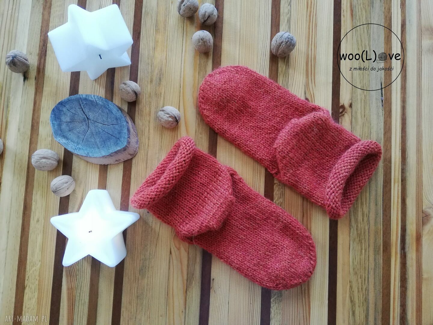 bielizna: skarpeciaki z wełny i alpaki MONO ROLKI POMARAŃCZOWY (rozmiar 37/38) Ręcznie