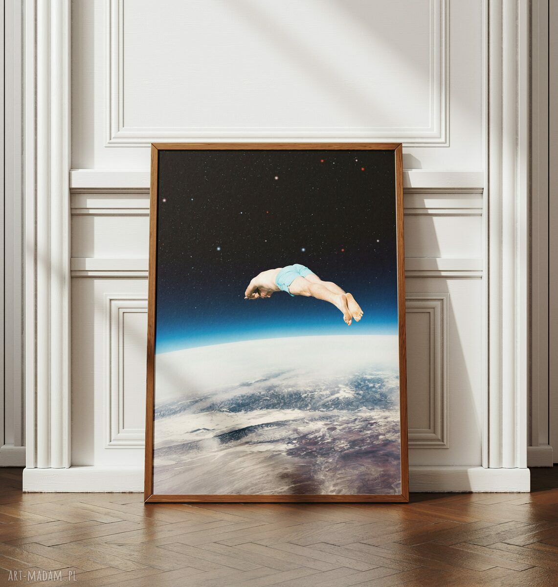 Plakat Skok w bok - Kolaż Fine Art - kolaż minimalistyczny do Twojego wnętrza
