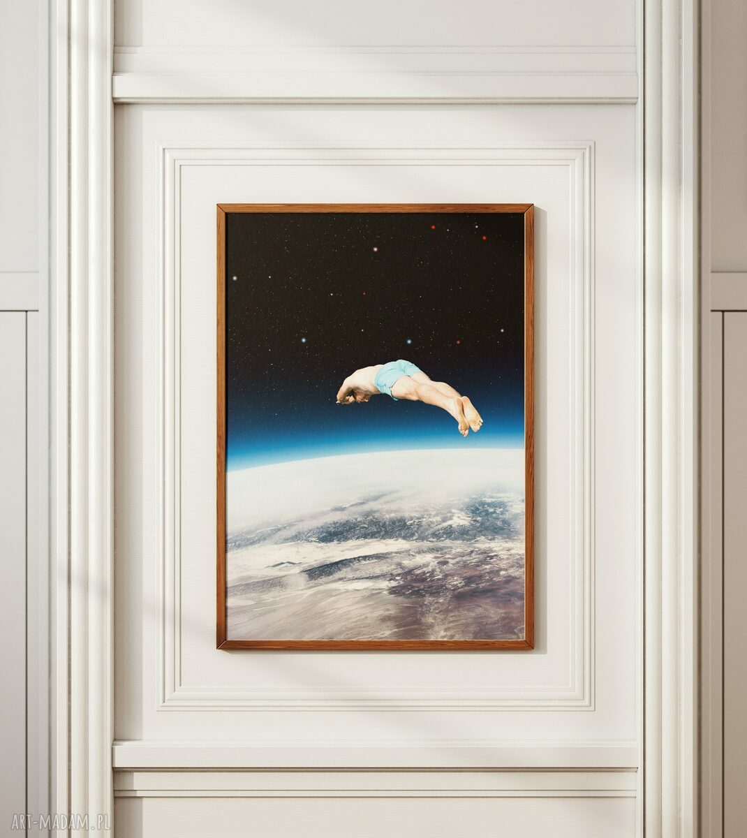 Plakat Skok w bok - Kolaż Fine Art - kolaż minimalistyczny do Twojego wnętrza