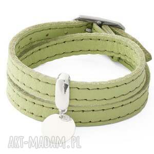 leather belt - pistachio with coin lavoga