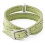 handmade bransoletki skór leather belt - pistachio with coin