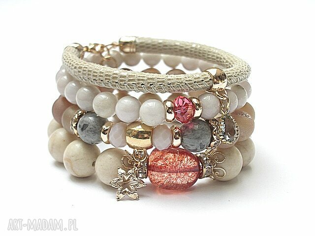 Accent point set watermelon skóra marmur agaty kwarc swarovski