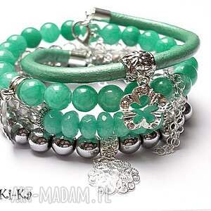 mint and silver set - srebrne bransoletki