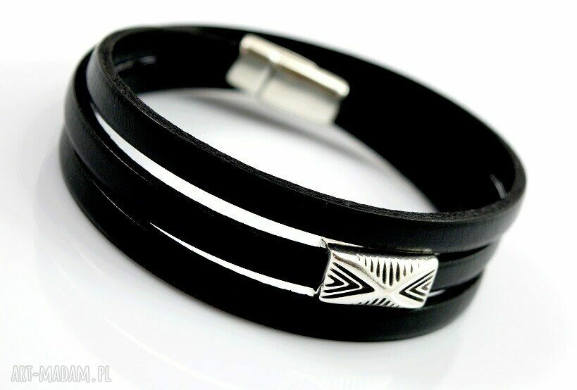 bransoletka skórzana MAGNETOOS TRIPLE VARIO black