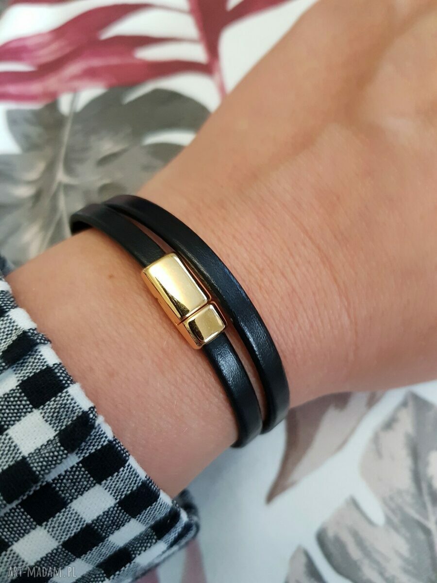 Bransoletka skórzana Magnetoos Double Emalio z magnetycznym zapięciem