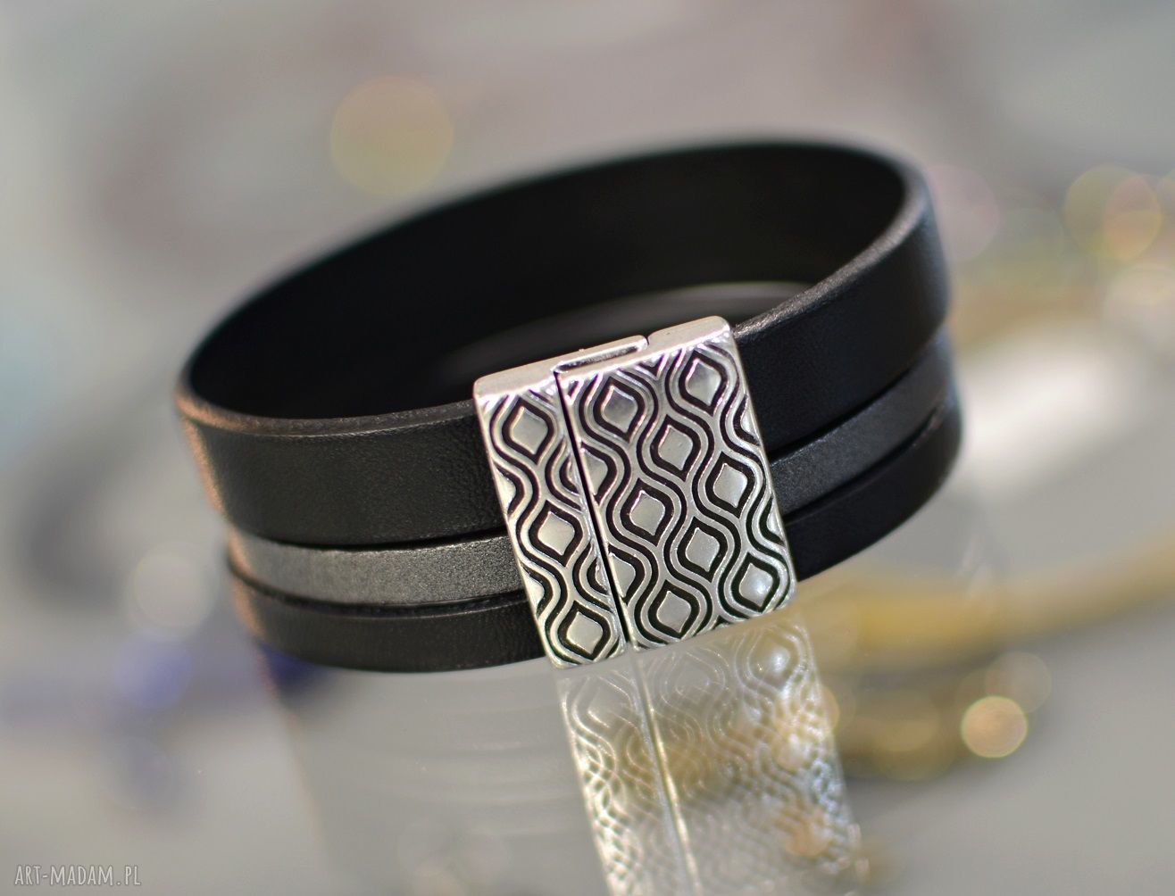 Bransoletka skórzana Magnetoos Magnifico Ornament z zapięciem magnetycznym