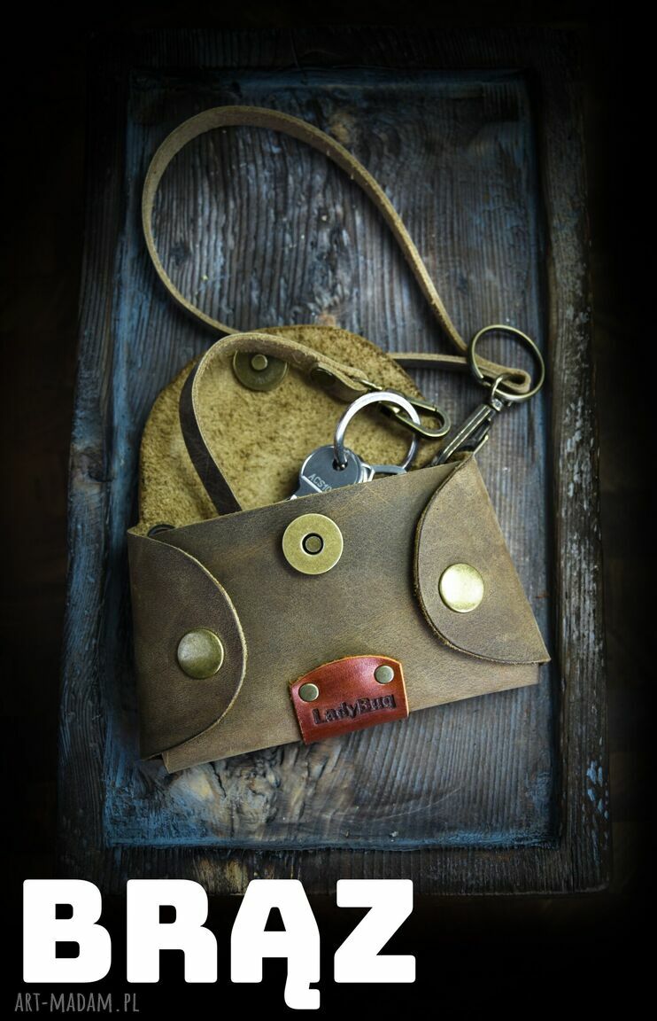 Ręcznie robiona skórzana kluczówka - etui na klucze w wielu kolorach