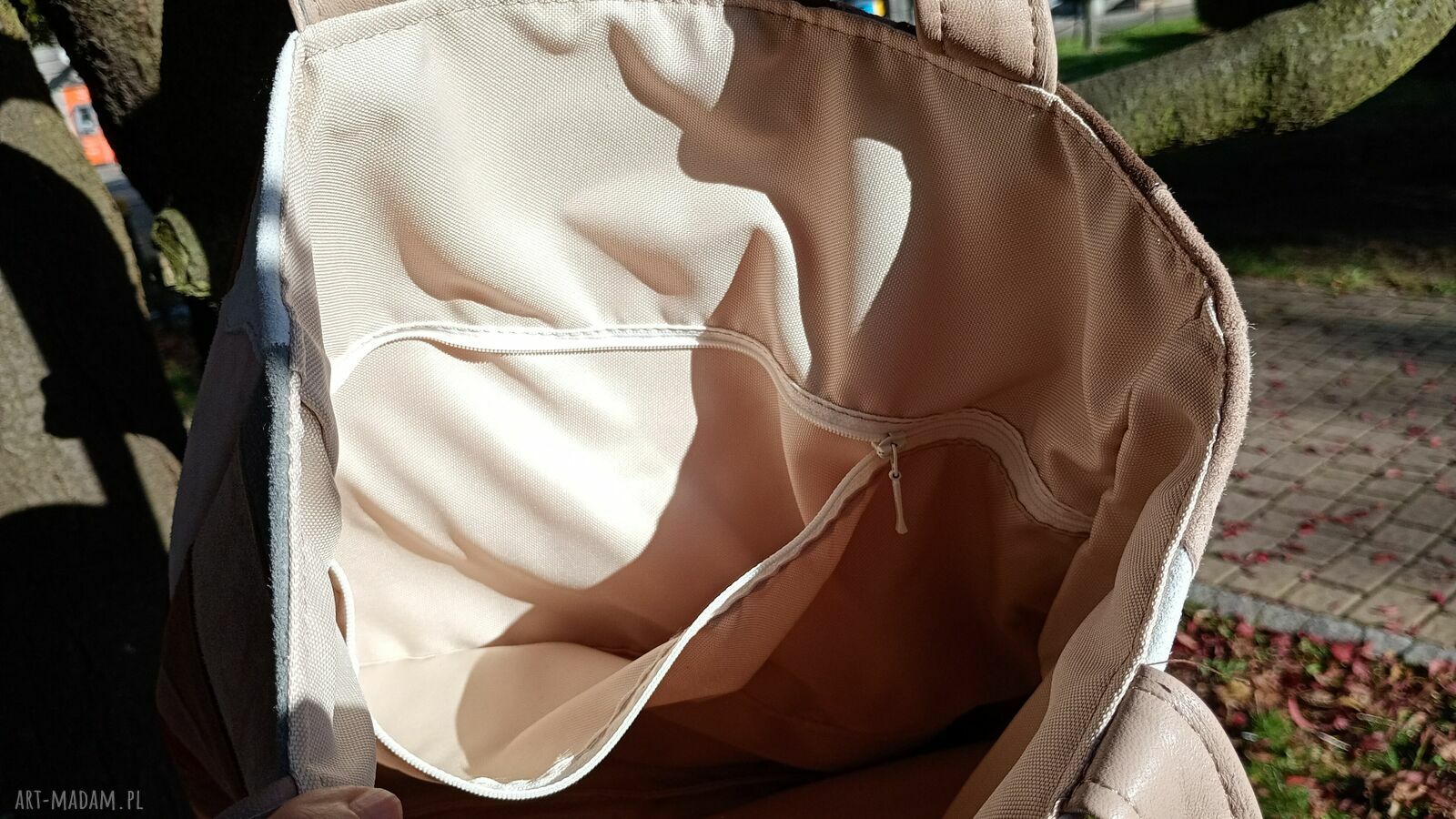 Kolorowa skórzana torba na ramię handmade